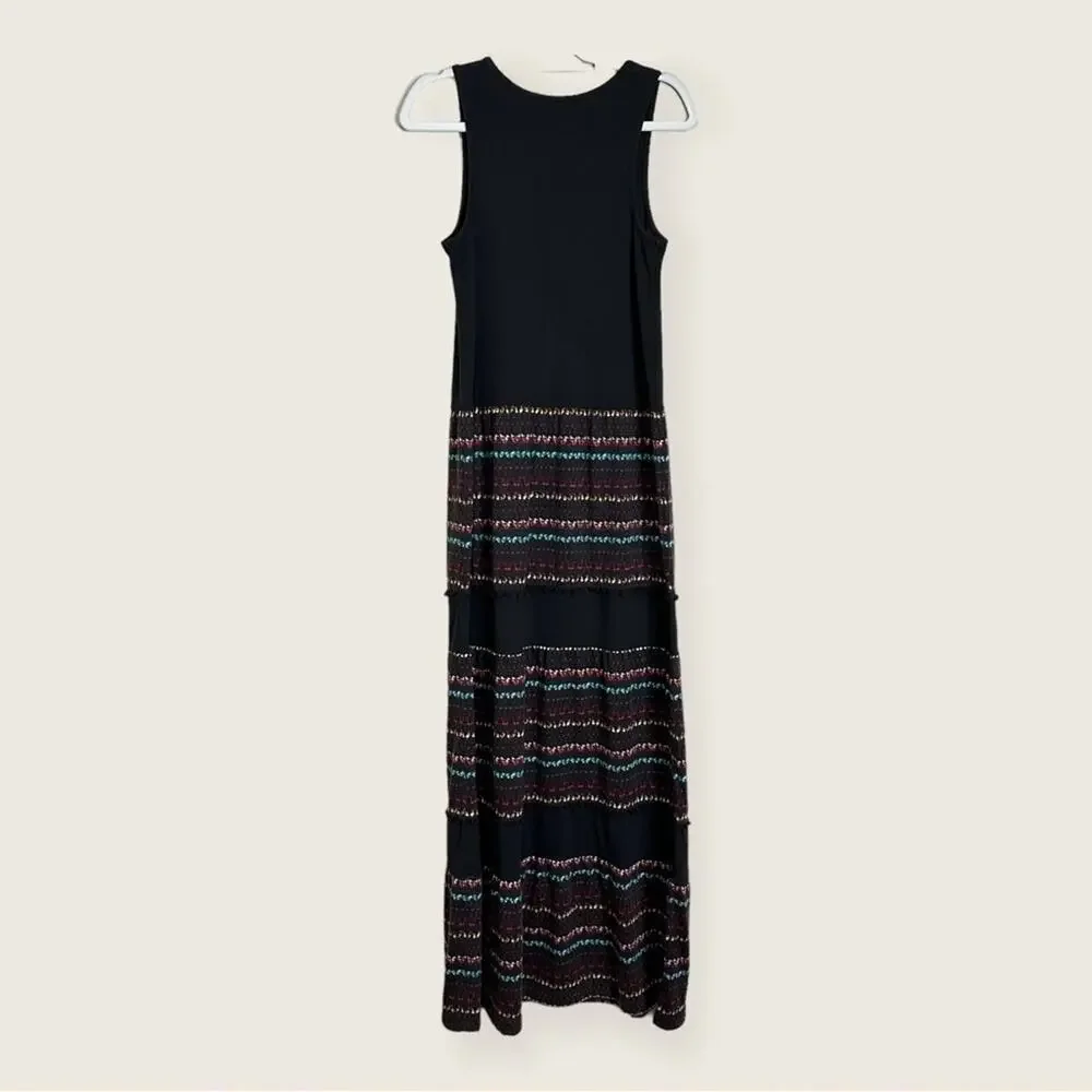 EUC | Free People | Sleeveless Pom Pom Maxi Dress | Black | Small - Picture 7 of 12